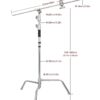 E-IMAGE LCS-04 10.9 FEET LIGHT C-STAND, DETACHABLE BASE, GRIP KIT & EXTENSION ARM WITH PAYLOAD 20 KG