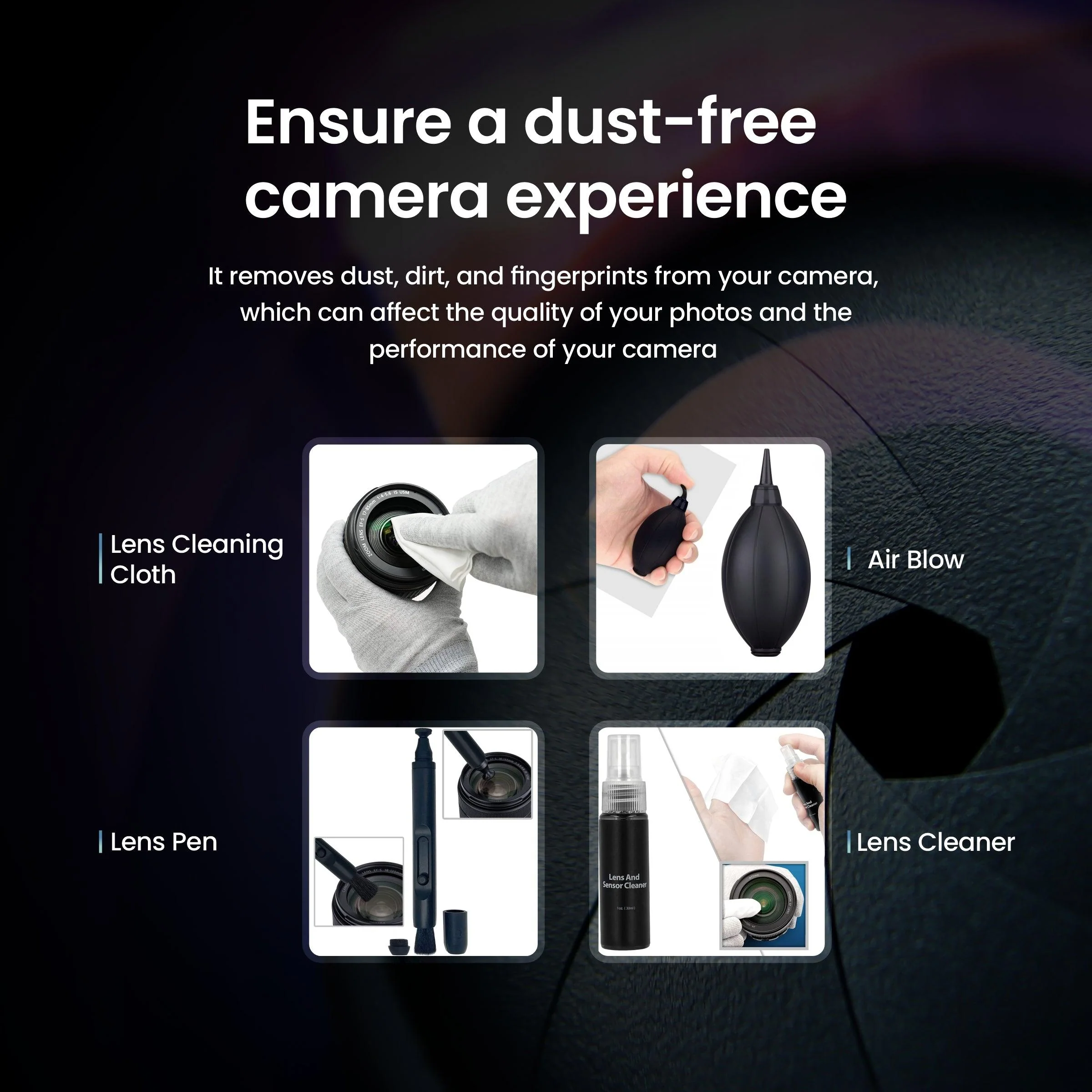 Digitek 7-in-1 Professional Cleaning Teavel Kit DCK-003 idea for Cleaning Lenses, Cameras, Filters, Displays - Image 2