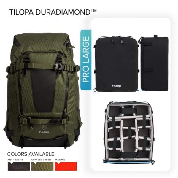 F-STOP TILOPA 50L DURADIAMOND ESSENTIALS BUNDLE (CYPRESS GREEN)