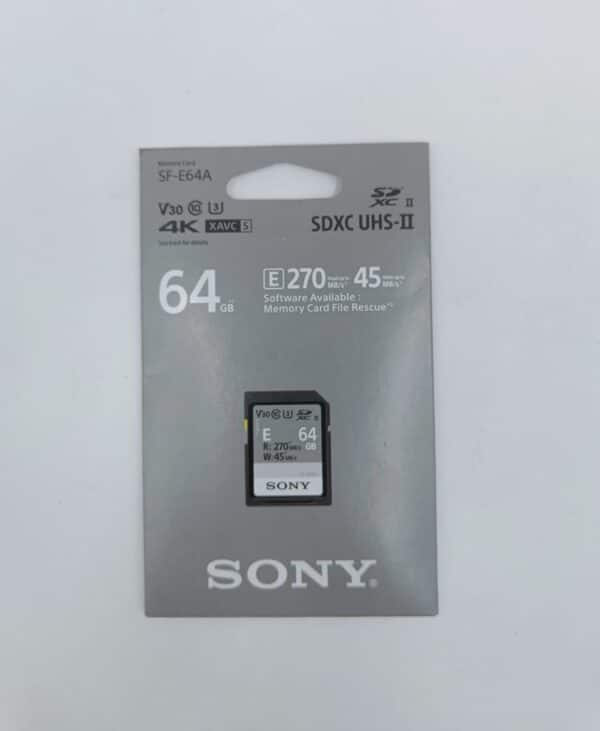 SONY 64GB SF-E64A/T SERIES UHS-II SDXC MEMORY CARD