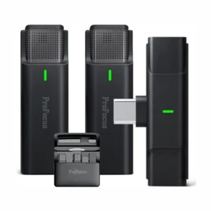 PROFOCUS SMART MICROPHONE WITH CHARGING CASE C-TYPE, PLUG & PLAY DUAL-CHANNEL LAVALIER (EP033A)