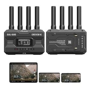 ACCSOON CINEVIEW HE WIRELESS VIDEO TRANSMITTE&RECEIVER, 2.4+5GHZ, UVC OUT FOR LIVE STREAMING 1080P60 0.06S LATENCY 1200FT RANGE UP TO 4 DEVICES MONITORING, COMPATIBLE WITH CINEVIEW M7 PRO/2 SDI/SE
