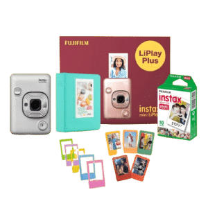 FUJIFILM INSTAX LIPLAY PLUS INSTANT CAMERA KIT (WHITE)
