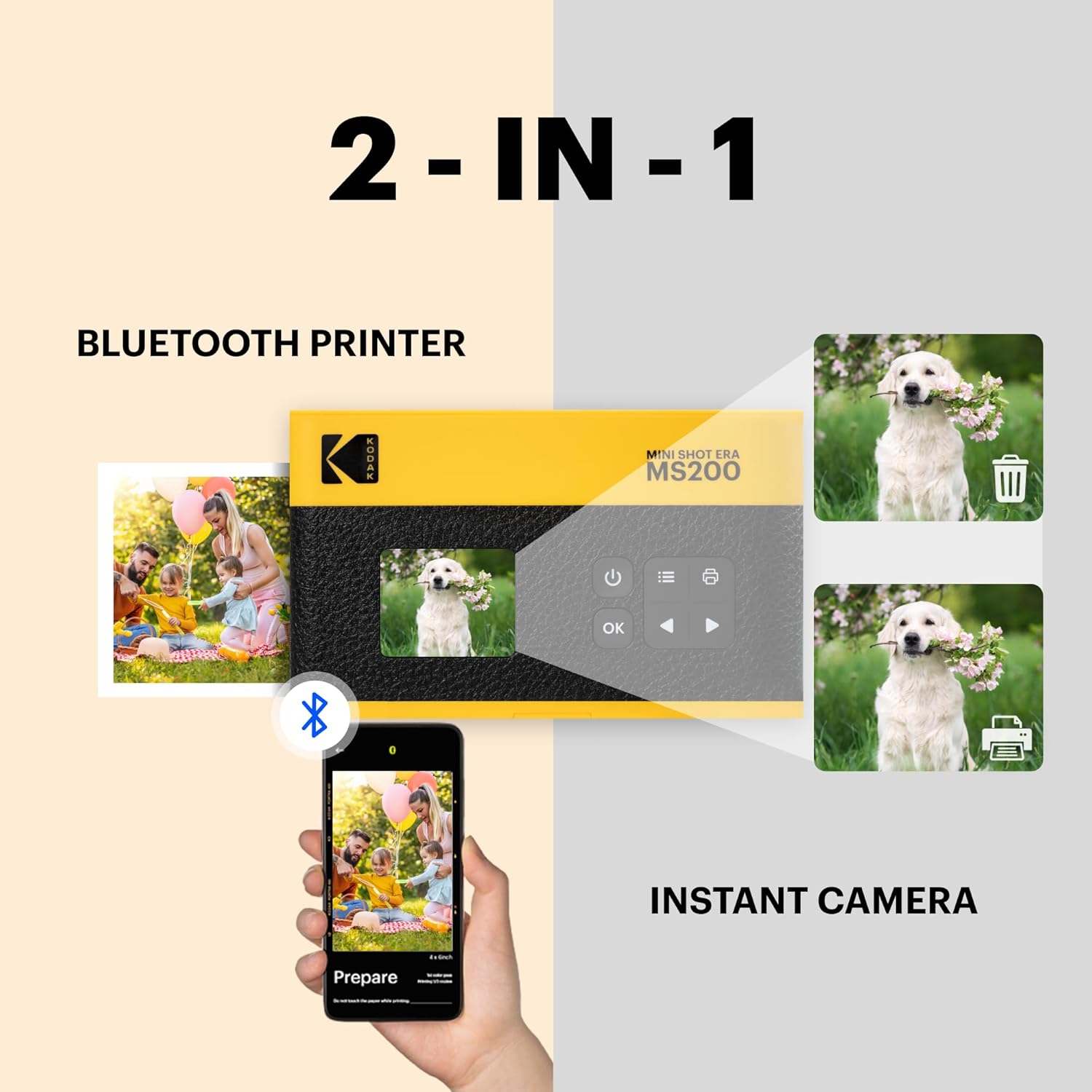 KODAK MINI SHOT 2 ERA 4PASS 2-IN-1 INSTANT CAMERA AND PHOTO PRINTER (2.1X3.4) (CAMERA + 68 SHEETS) - Image 4