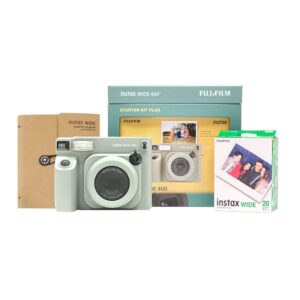 INSTAX WIDE 400 STARTER KIT PLUS GREEN – INSTANT CAMERA BUNDLE WITH 20 SHOTS