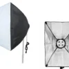 HIFFIN SET PHOTOGRAPHY EQUIPMENT KIT 50CMX70CM SOFTBOX WITH 4 IN 1 E27 PHOTO STUDIO BULB HOLDER BASE SOCKET LAMP BULB HOLDER ADAPTER FOR PHOTO VIDEO STUDIO SOFTBOX VIDEO LIGHT - BLACK