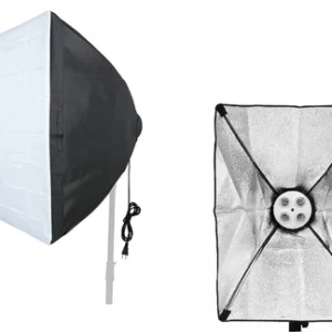 HIFFIN SET PHOTOGRAPHY EQUIPMENT KIT 50CMX70CM SOFTBOX WITH 4 IN 1 E27 PHOTO STUDIO BULB HOLDER BASE SOCKET LAMP BULB HOLDER ADAPTER FOR PHOTO VIDEO STUDIO SOFTBOX VIDEO LIGHT - BLACK