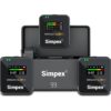 SIMPEX SWM-103 DUAL CHANNEL WIRELESS MICCROPHONE MIC SYSTEM WITH CHARGING CASE
