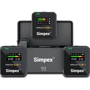 SIMPEX SWM-103 DUAL CHANNEL WIRELESS MICCROPHONE MIC SYSTEM WITH CHARGING CASE