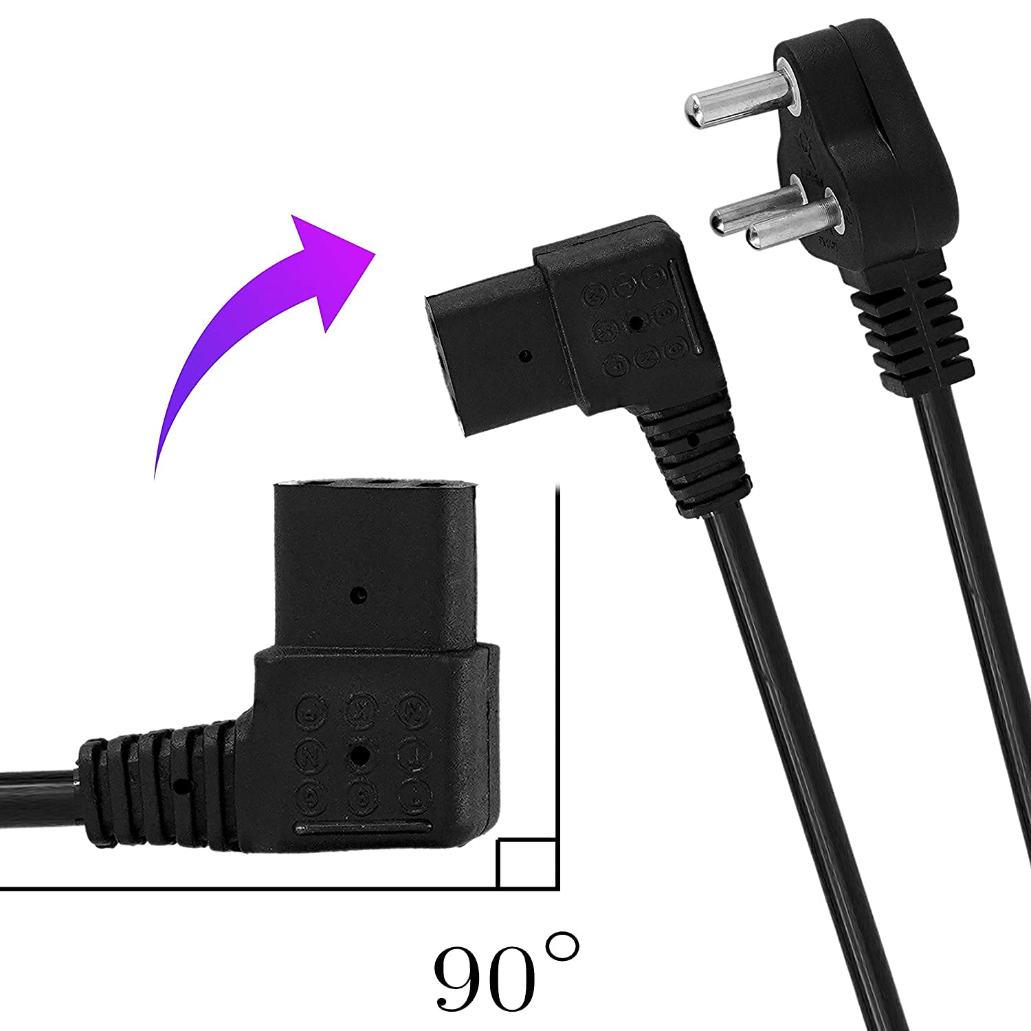 HIFFIN 10 METER 250 VOLTS 3 PIN LAPTOP POWER CABLE CORD CHARGER ADAPTER WITH BOX PACKAGE - BLACK - Image 3