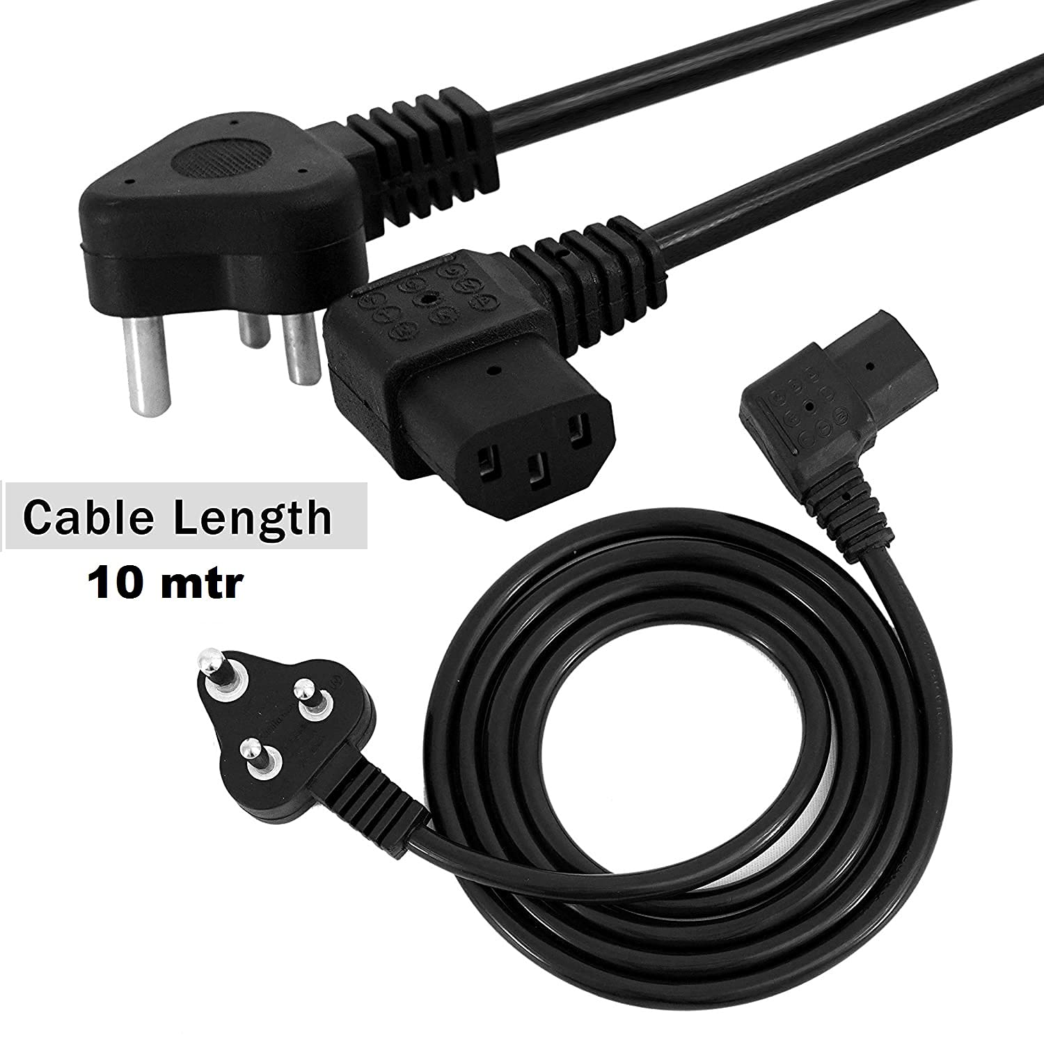 HIFFIN 10 METER 250 VOLTS 3 PIN LAPTOP POWER CABLE CORD CHARGER ADAPTER WITH BOX PACKAGE - BLACK - Image 2