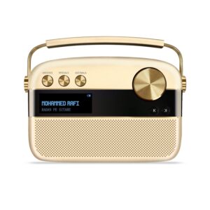 SAREGAMA CARVAAN HINDI PORTABLE MUSIC PLAYER - SOUND BY HARMAN/KARDON WITH 5000 PRELOADED SONGS, FM/ BT/AUX - WINE GOLD (CHAMPAGNE GOLD)