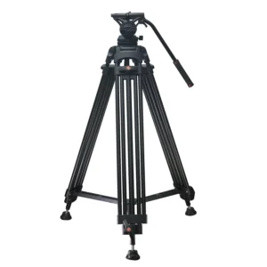 HIFFIN HTR-606 DV-1801 DV VIDEO PROFESSIONAL TRIPOD WITH FLUID HEAD AND SPREADER LEG MAX LOAD 10 KG BLACK DV-1801