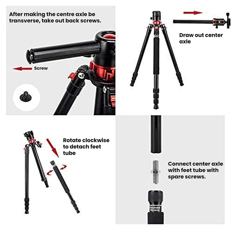 HIFFIN HF-550 TRIPOD, 65" SPECIAL QUALITY CAMERA TRIPOD FOR CANON NIKON DSLR - Image 5