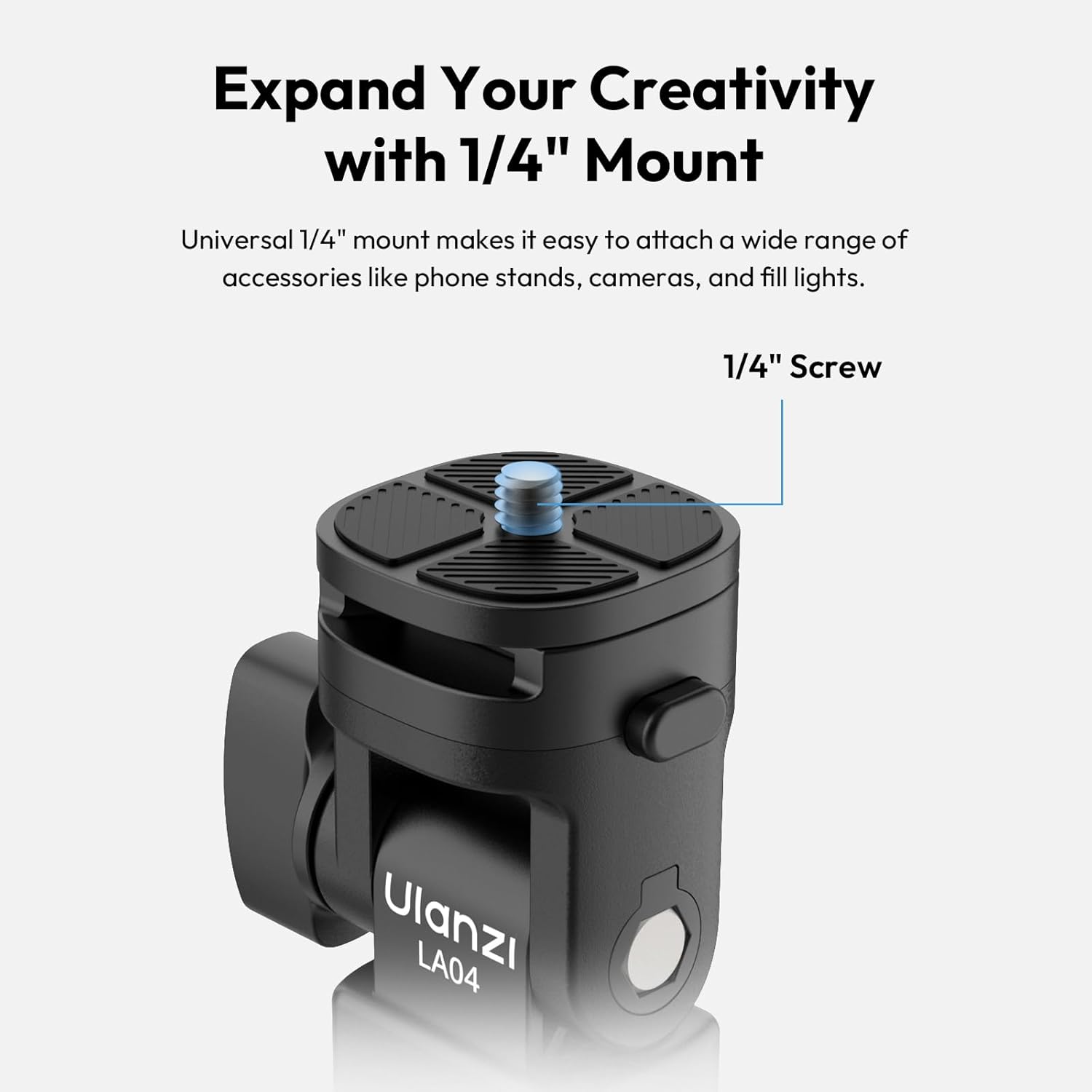 ULANZI LA04 LIGHT STAND MOUNT ADAPTER WITH 1/4 SCREW FOR CAMERAS & LIGHTS - Image 2