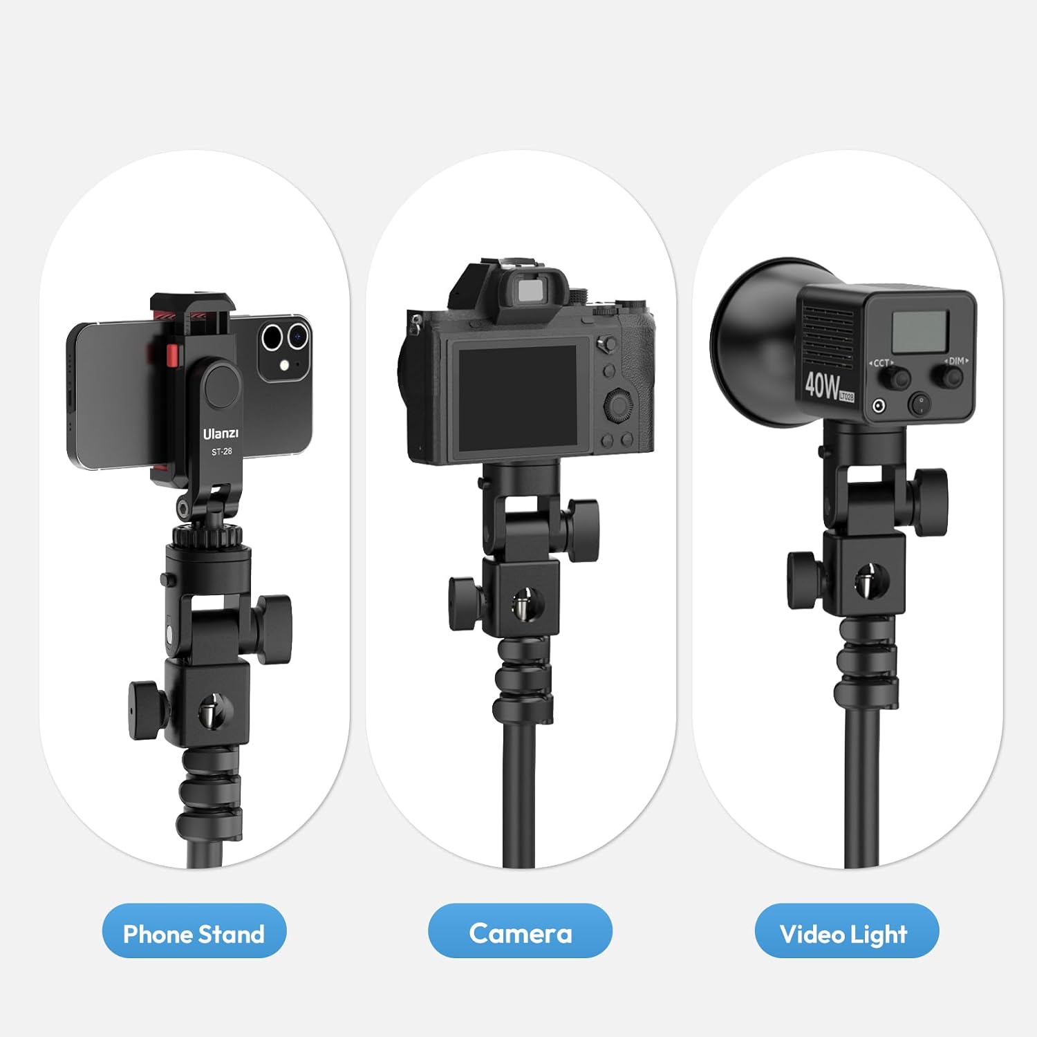 ULANZI LA04 LIGHT STAND MOUNT ADAPTER WITH 1/4 SCREW FOR CAMERAS & LIGHTS - Image 4