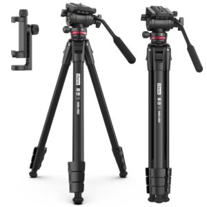 ULANZI MT-56 OMBRA BLACK ALUMINUM ALLOY 63" PROFESSIONAL CAMERA TRIPOD WITH FLUID PAN-TILT HEAD