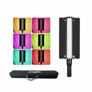 DIGITEK DSL-600 RGB PORTABLE HANDHELD RGB LED LIGHT WAND WITH GRID, DIFFUSER & BARN DOOR