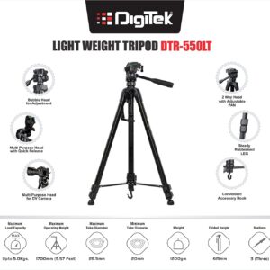 DIGITEK DTR 550LT LIGHTWEIGHT ALUMINUM TRIPOD WITH HEAD