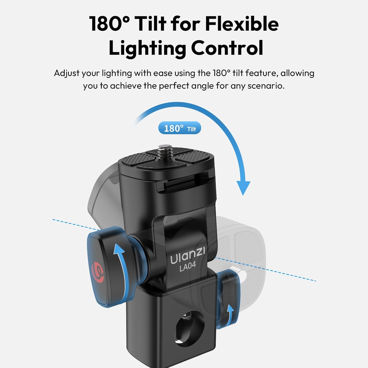 ULANZI LA04 LIGHT STAND MOUNT ADAPTER WITH 1/4 SCREW FOR CAMERAS & LIGHTS - Image 6