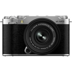 FUJIFILM X-M5 MIRRORLESS CAMERA WITH XC 15-45MM F/3.5-5.6 LENS (SILVER)